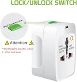 Universal Travel Adaptor Worldwide for 150+ Countries, International Power Charger, European Adapter, Wall Charger Power Plug for USA EU UK AUS ,Compatible with iPod, iPhone.
