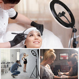 10" Selfie Ring Light with Extendable Tripod Stand for Live Stream/Makeup/Photography/YouTuber with Remote Shutter