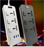 Electrical 3 Outlet Socket + 3 USB Extension Power Strip 5V 2.1A Smart Power Strip US Plug