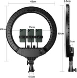 Ring Light 18’’ with Tripod Stand and Phone Holder, Bluetooth/Remote Control Dimmable LED Lamps