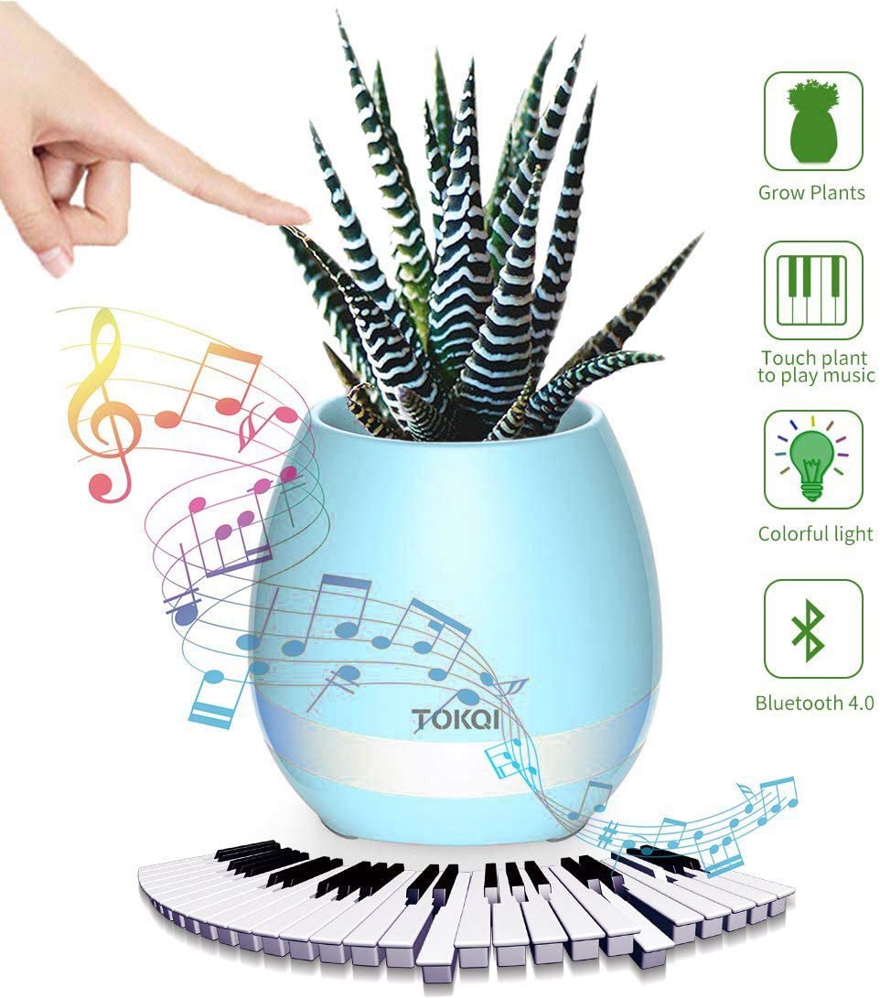 musical plant pot Bluetooth Speakers Touch Control Night Light Breathing LED Musical Flo – www.techzonemobile.ca