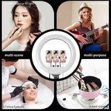 Ring Light 18’’ with Tripod Stand and Phone Holder, Bluetooth/Remote Control Dimmable LED Lamps