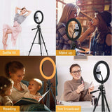 10" Selfie Ring Light with Extendable Tripod Stand for Live Stream/Makeup/Photography/YouTuber with Remote Shutter