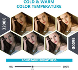 Ring Light 18’’ with Tripod Stand and Phone Holder, Bluetooth/Remote Control Dimmable LED Lamps