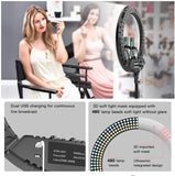 Ring Light 18’’ with Tripod Stand and Phone Holder, Bluetooth/Remote Control Dimmable LED Lamps