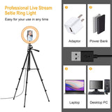 10" Selfie Ring Light with Extendable Tripod Stand for Live Stream/Makeup/Photography/YouTuber with Remote Shutter