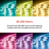 LED Strip Light Waterproof 16 Ft RGB SMD 5050 with IR Remote Controller