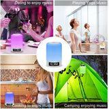 Portable Night Light with Wireless Bluetooth Speaker Touch Control Color LED