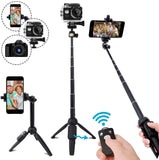 40 Inch Extendable Selfie Stick Tripod with Rechargeable Wireless Remote