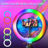 33cm RGB Colorful LED Selfie Ring Light with Tripod Stand for Youtube Photography studio