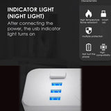 Electrical 3 Outlet Socket + 3 USB Extension Power Strip 5V 2.1A Smart Power Strip US Plug