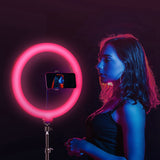 33cm RGB Colorful LED Selfie Ring Light with Tripod Stand for Youtube Photography studio