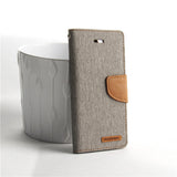 Goospery Canvas Wallet for iPhone 12 Pro Max Case (6.7 inches) Denim Stand Flip Cover