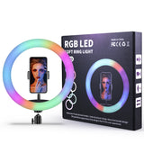 33cm RGB Colorful LED Selfie Ring Light with Tripod Stand for Youtube Photography studio