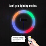 33cm RGB Colorful LED Selfie Ring Light with Tripod Stand for Youtube Photography studio