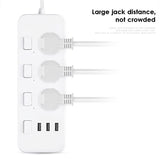 Electrical 3 Outlet Socket + 3 USB Extension Power Strip 5V 2.1A Smart Power Strip US Plug