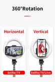6.3'' Selfie Ring light with Extendable Portable Selfie Stick & Flexible Phone Holder perfect for Live Stream/Makeup/Photography/YouTube Video
