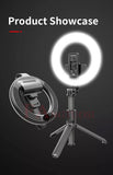 6.3'' Selfie Ring light with Extendable Portable Selfie Stick & Flexible Phone Holder perfect for Live Stream/Makeup/Photography/YouTube Video