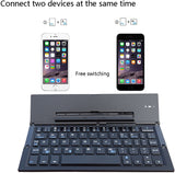 Foldable Portable Bluetooth Keyboard with Stand, Aluminum Alloy Housing, for iPad, iPhone,Android Devices, and Windows Tablets, Laptops