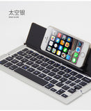 Foldable Portable Bluetooth Keyboard with Stand, Aluminum Alloy Housing, for iPad, iPhone,Android Devices, and Windows Tablets, Laptops
