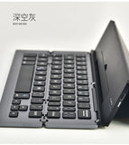 Foldable Portable Bluetooth Keyboard with Stand, Aluminum Alloy Housing, for iPad, iPhone,Android Devices, and Windows Tablets, Laptops