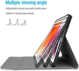 Ultra Slim PU Leather Folio Case with Keyboard&Pen Holder for iPad 7/Air3/Pro 10.5