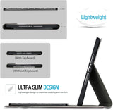 Ultra Slim PU Leather Folio Case with Keyboard&Pen Holder for iPad Pro 12.9 2020