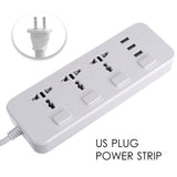 Electrical 3 Outlet Socket + 3 USB Extension Power Strip 5V 2.1A Smart Power Strip US Plug