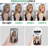 Selfie Light Ring Rechargeable Clip-on Selfie Fill Light with 36 LED for Smart Phone Photography Camera Video Girl Makes up