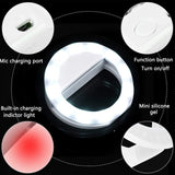 Selfie Light Ring Rechargeable Clip-on Selfie Fill Light with 36 LED for Smart Phone Photography Camera Video Girl Makes up