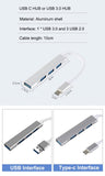 USB C to USB 3.0 Hub, Ultra Slim Thunderbolt to 4 USB Ports OTG Adapter