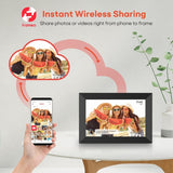 Frameo 10.1 Inch WiFi Digital Picture Frame, 1280x800 HD IPS Touch Screen Photo Frame Electronic, 32GB Memory