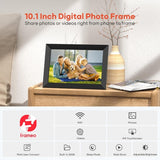 Frameo 10.1 Inch WiFi Digital Picture Frame, 1280x800 HD IPS Touch Screen Photo Frame Electronic, 32GB Memory