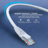 Cat5e Ethernet Cable, Long Cat 5e Internet Cable, White Snagless Patch Cord, UV Resistant, Flexible, Network, LAN, PoE, Standard RJ45 Connector for PC, Server, Router, Modem, PS5