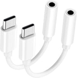 USB C to 3.5mm Audio Headphone Adapter HiFi 2 Pack,Type c to Aux Female Cable for Phone 16 15 Plus Pro Max Pad, S24 S23 S22 S21 Ultra Pixel and More Type c Devices