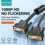 MIndpure VGA Cable Monitor Wire Male to Male M/M for PC TV LCD LED Video Projector 1.5M/4FT