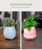 Bluetooth Speakers Touch Control Night Light Breathing LED Musical Flowerpot, Smart Plant Pots
