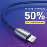 Baseus Torch Series 2.4A Fast Charge USB Data Charging Cable With Lamp for iPhone iPad