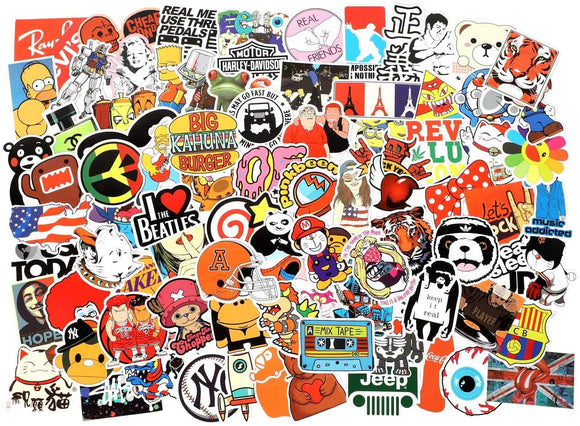 Cool Random Stickers 100pc Waterproof Vinyl  Stickers for Laptop Luggage Decal (100pcs)