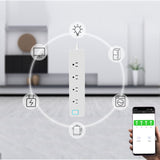 Wi-fi Smart Power Surge Protector Strip 4 AC Outlets work with Tuya Alexa Google Home