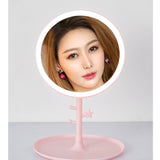 Makeup Mirror Pink with Lights 3 Color Touch Screen Dimming