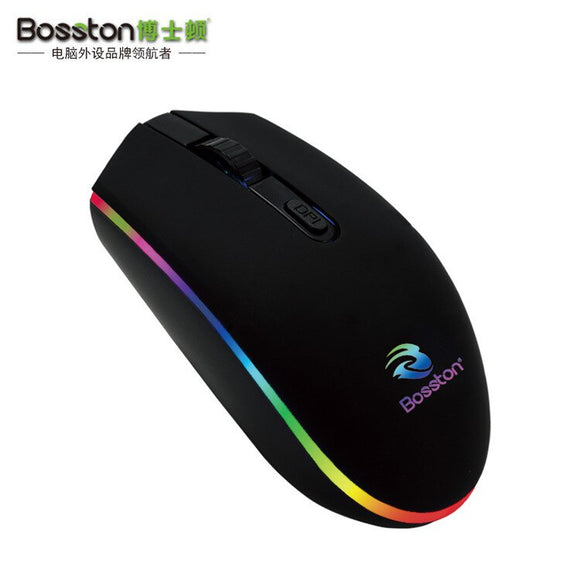 BOSSTON M90 Wired Computer Mouse with Horse Race Lamp Light for Desktops and Laptops