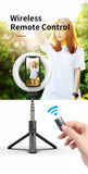 6.3'' Selfie Ring light with Extendable Portable Selfie Stick & Flexible Phone Holder perfect for Live Stream/Makeup/Photography/YouTube Video