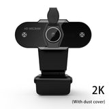 2K 1080P HD Webcam With Cover And Microphone Auto Focus PC Desktop Web camera