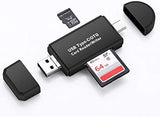 Memory Card Reader, 3in1 USB Type C Card Reader + USB OTG to USB 2.0 Adapter + Micro SD TF Card Reader for PCs and Notebooks Smartphones/Tablets with OTG Function