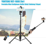 YUNTENG VCT-1688 2in1 Portable Selfie Stick with Tripod and Remote Controller